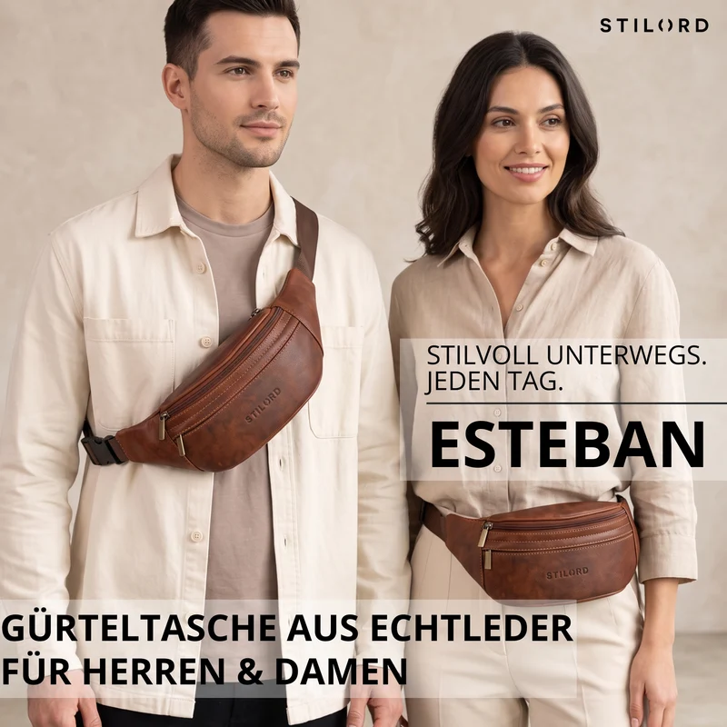 "Esteban" Gürteltasche Leder Herren & Damen