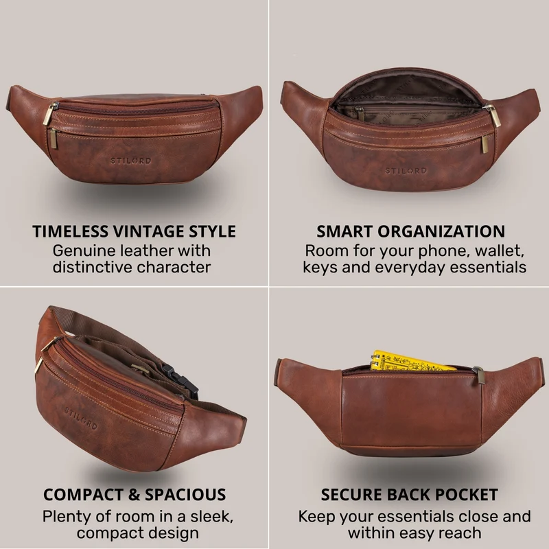 "Esteban" Gürteltasche Leder Herren & Damen