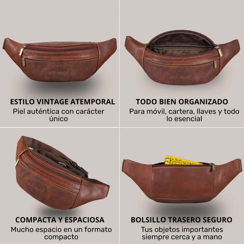 "Esteban" Gürteltasche Leder Herren & Damen