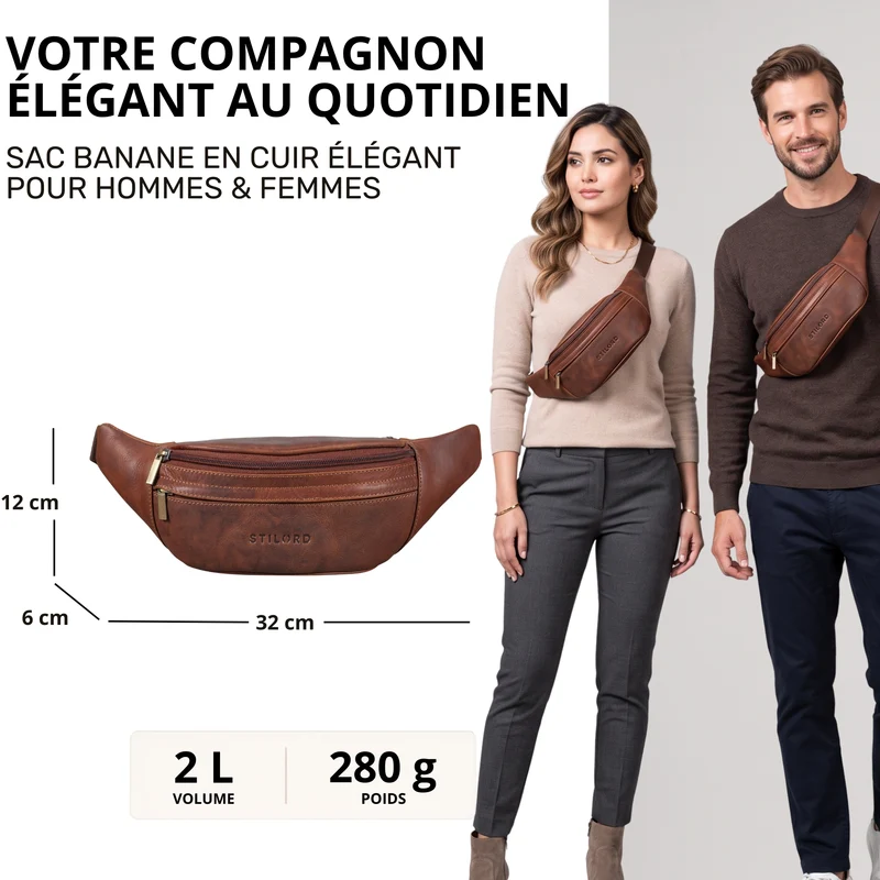 "Esteban" Gürteltasche Leder Herren & Damen