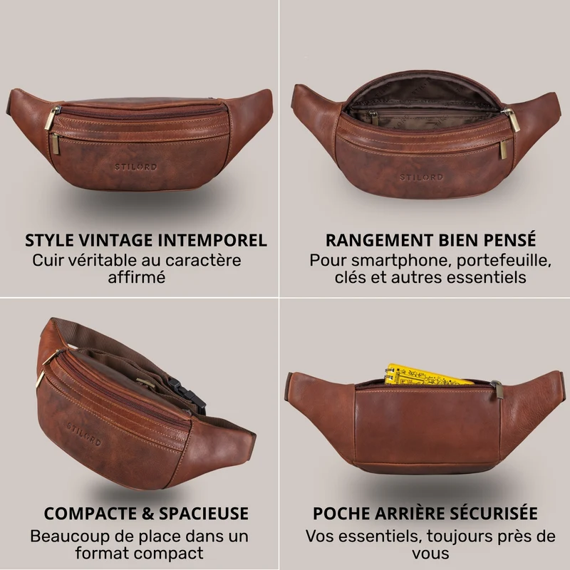 "Esteban" Gürteltasche Leder Herren & Damen