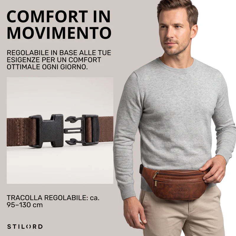 "Esteban" Gürteltasche Leder Herren & Damen
