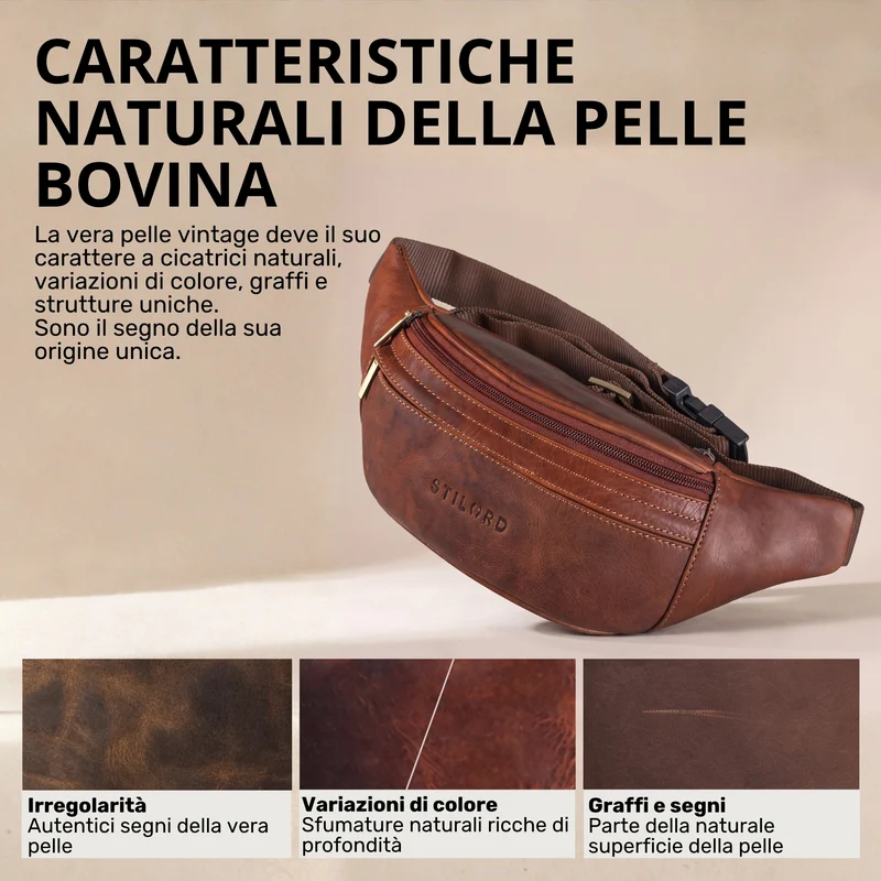 "Esteban" Gürteltasche Leder Herren & Damen
