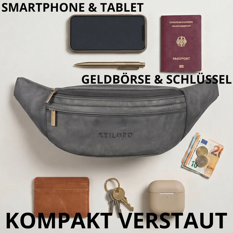 "Esteban" Gürteltasche Leder Herren & Damen
