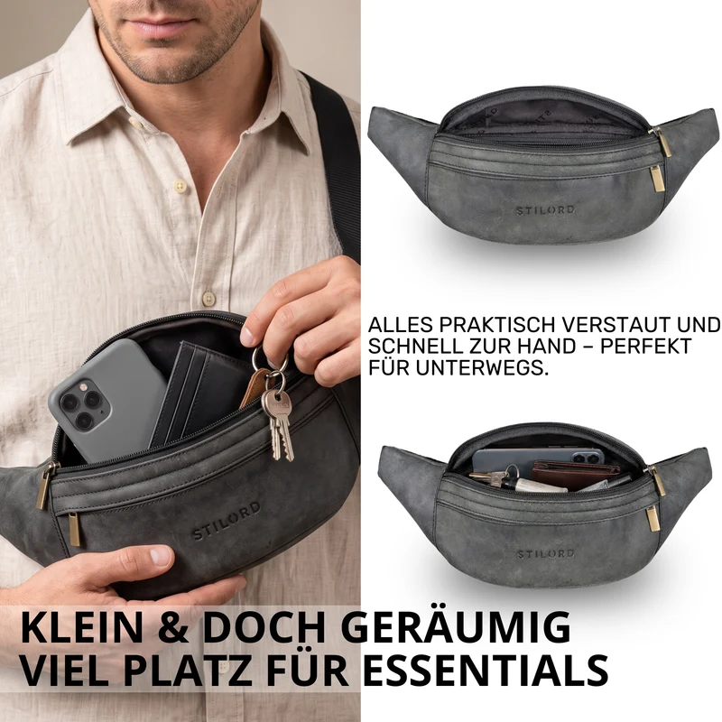 "Esteban" Gürteltasche Leder Herren & Damen