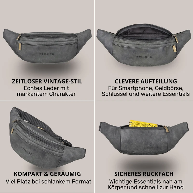 "Esteban" Gürteltasche Leder Herren & Damen