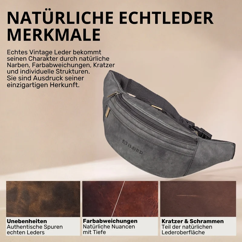 "Esteban" Gürteltasche Leder Herren & Damen