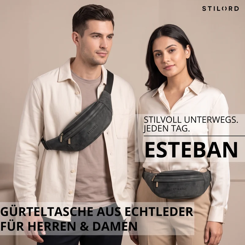 "Esteban" Gürteltasche Leder Herren & Damen
