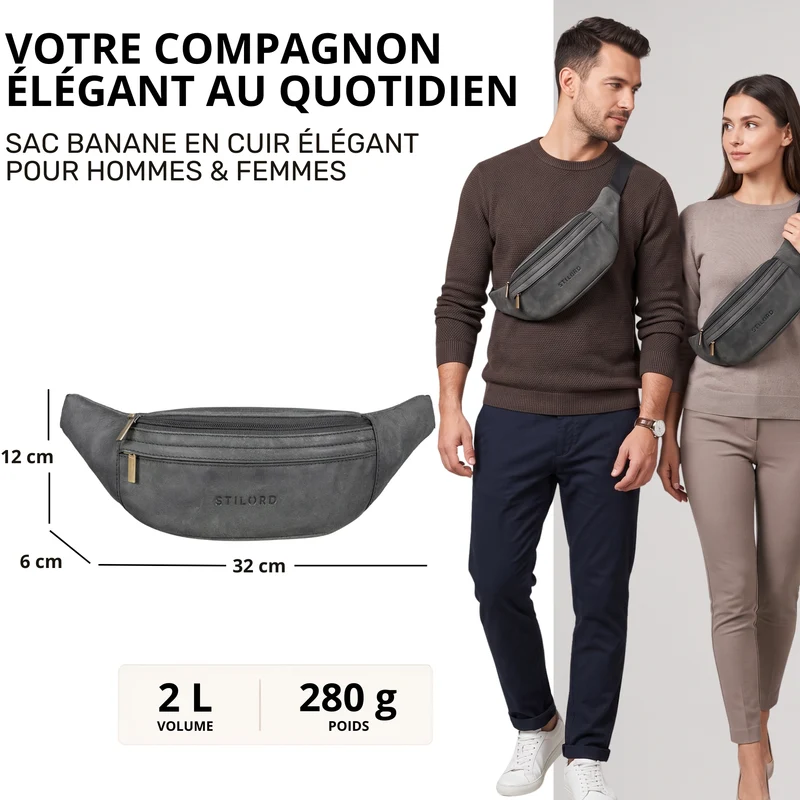"Esteban" Gürteltasche Leder Herren & Damen