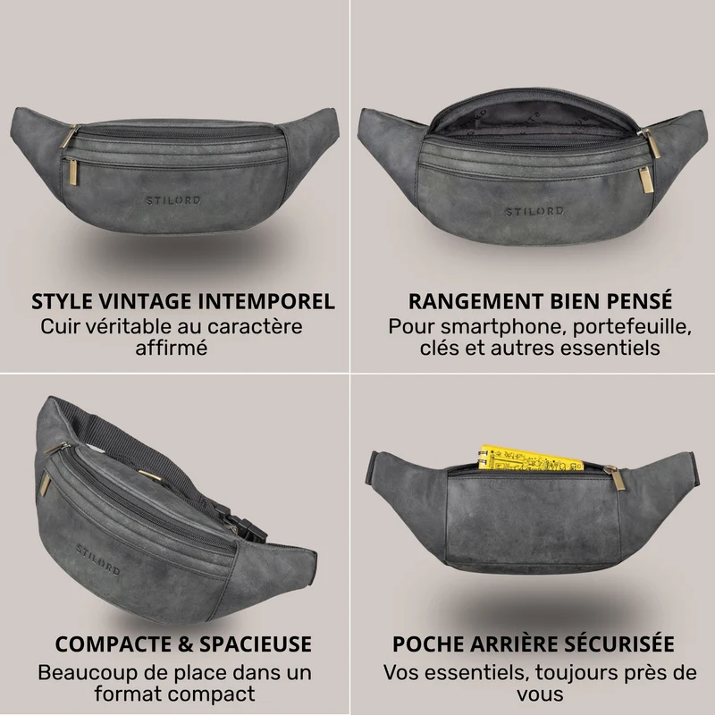 "Esteban" Gürteltasche Leder Herren & Damen