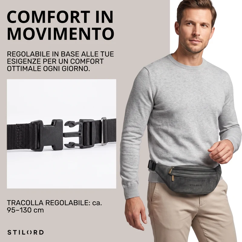 "Esteban" Gürteltasche Leder Herren & Damen