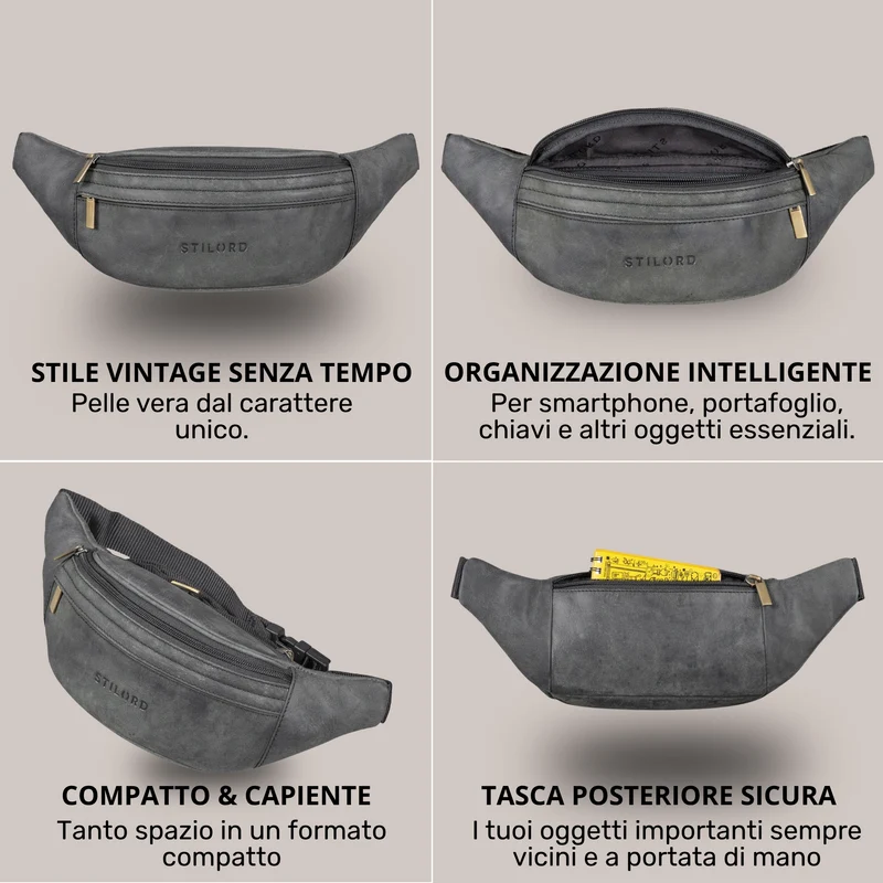 "Esteban" Gürteltasche Leder Herren & Damen