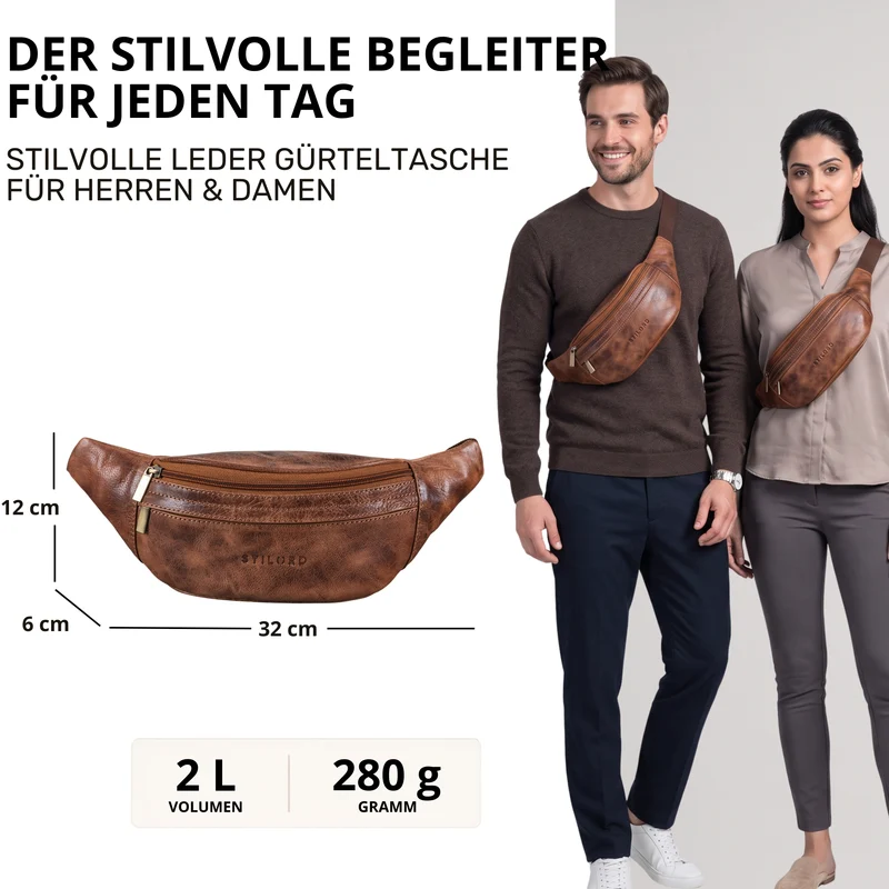 "Esteban" Gürteltasche Leder Herren & Damen