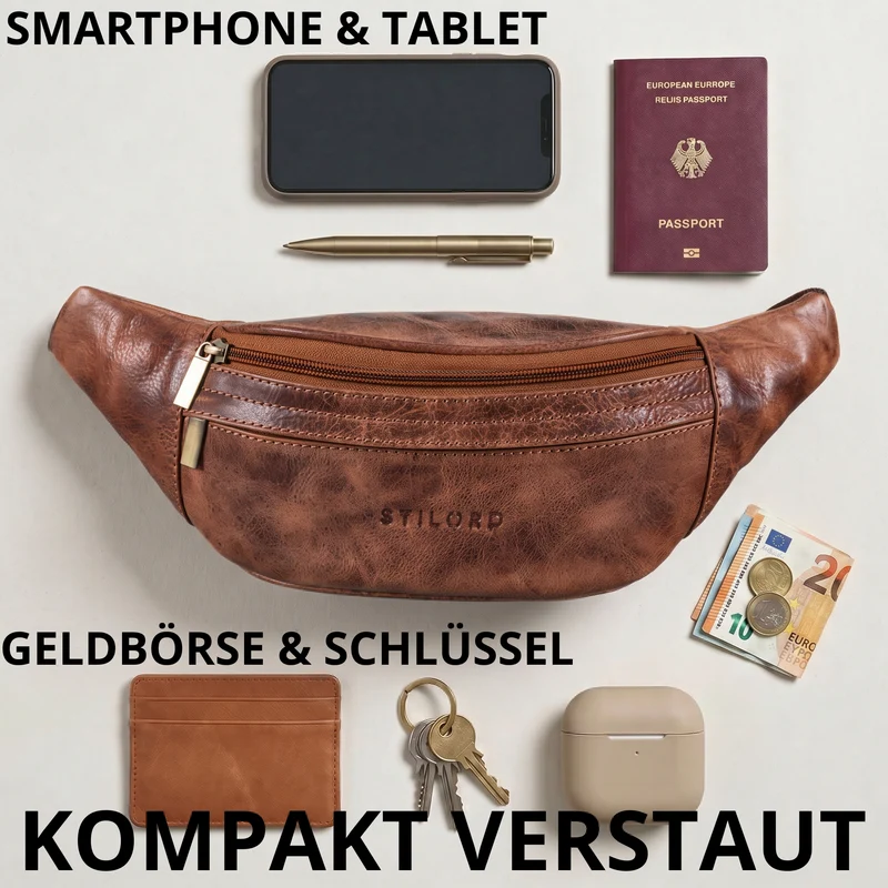 "Esteban" Gürteltasche Leder Herren & Damen