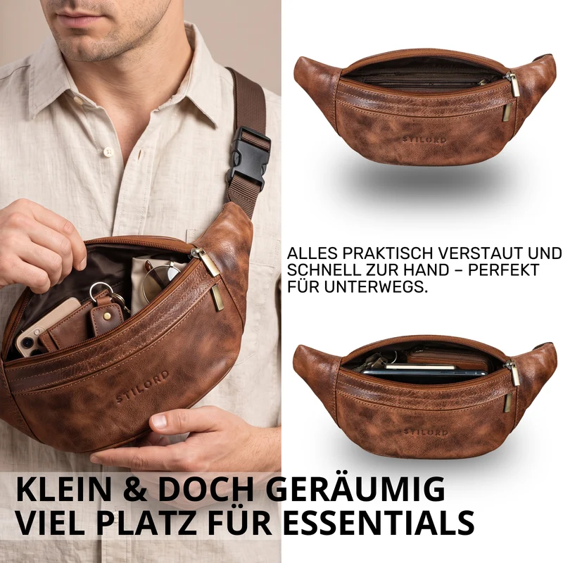 "Esteban" Gürteltasche Leder Herren & Damen