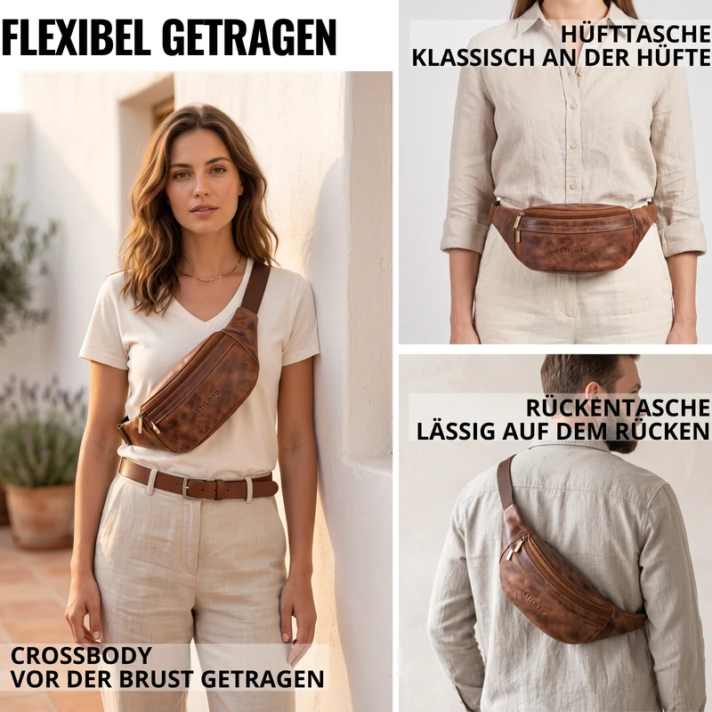 "Esteban" Gürteltasche Leder Herren & Damen