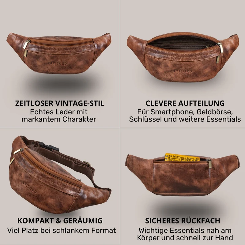 "Esteban" Gürteltasche Leder Herren & Damen