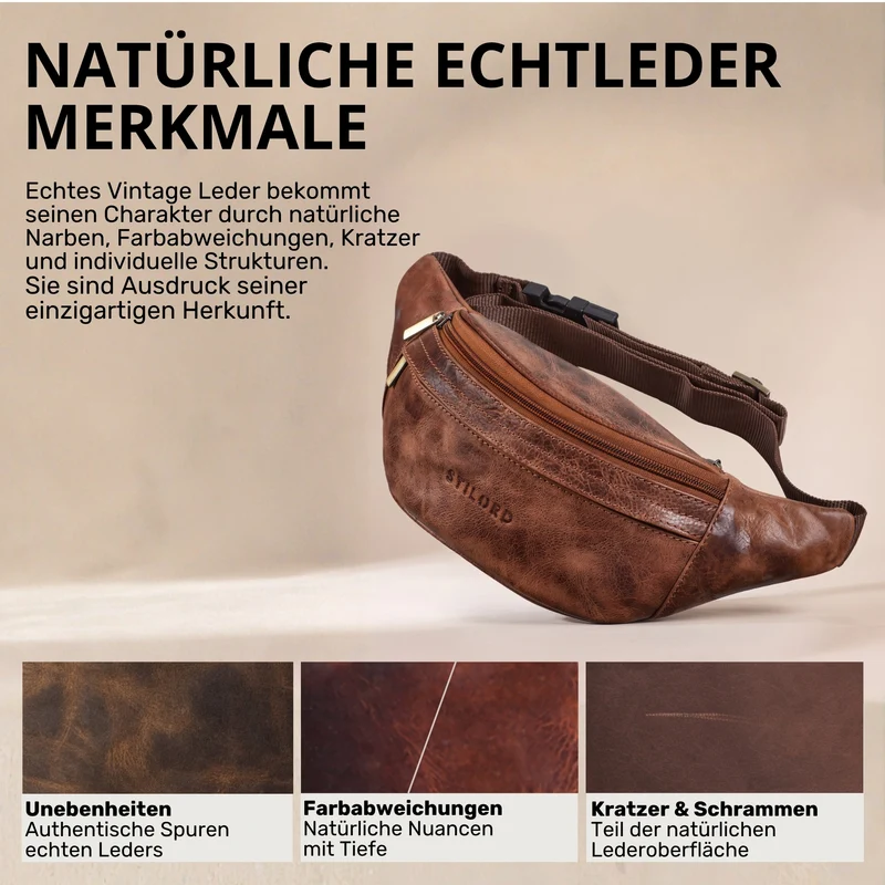 "Esteban" Gürteltasche Leder Herren & Damen