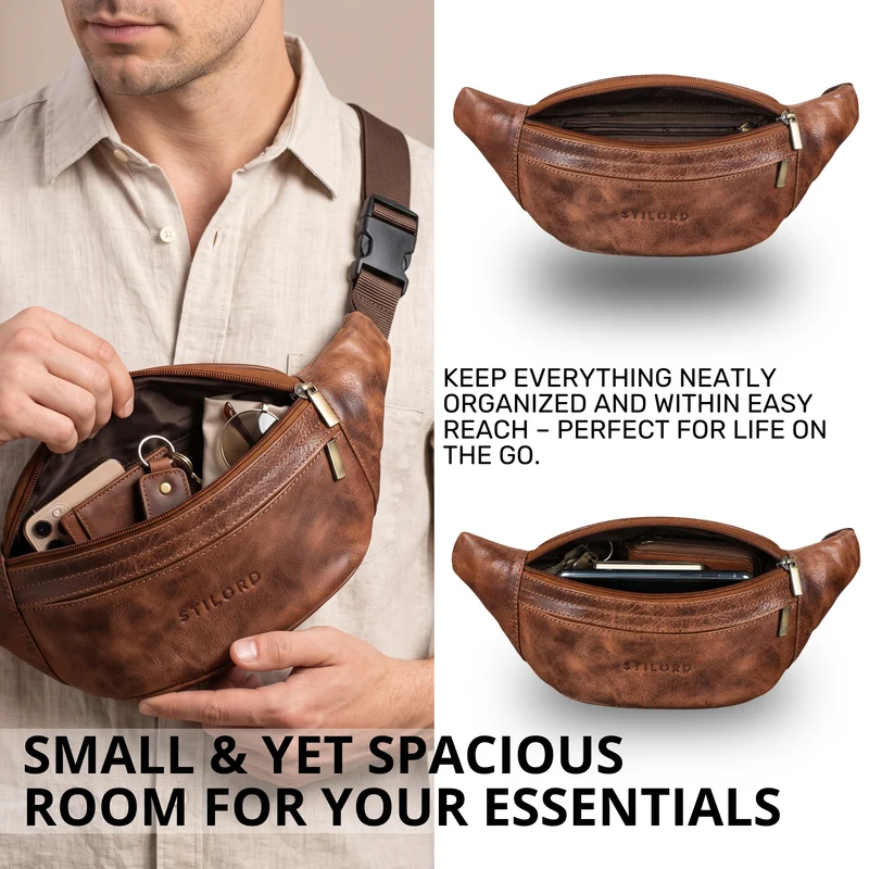 "Esteban" Gürteltasche Leder Herren & Damen