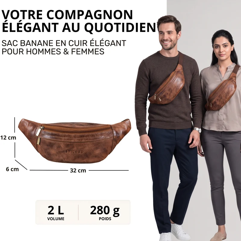 "Esteban" Gürteltasche Leder Herren & Damen