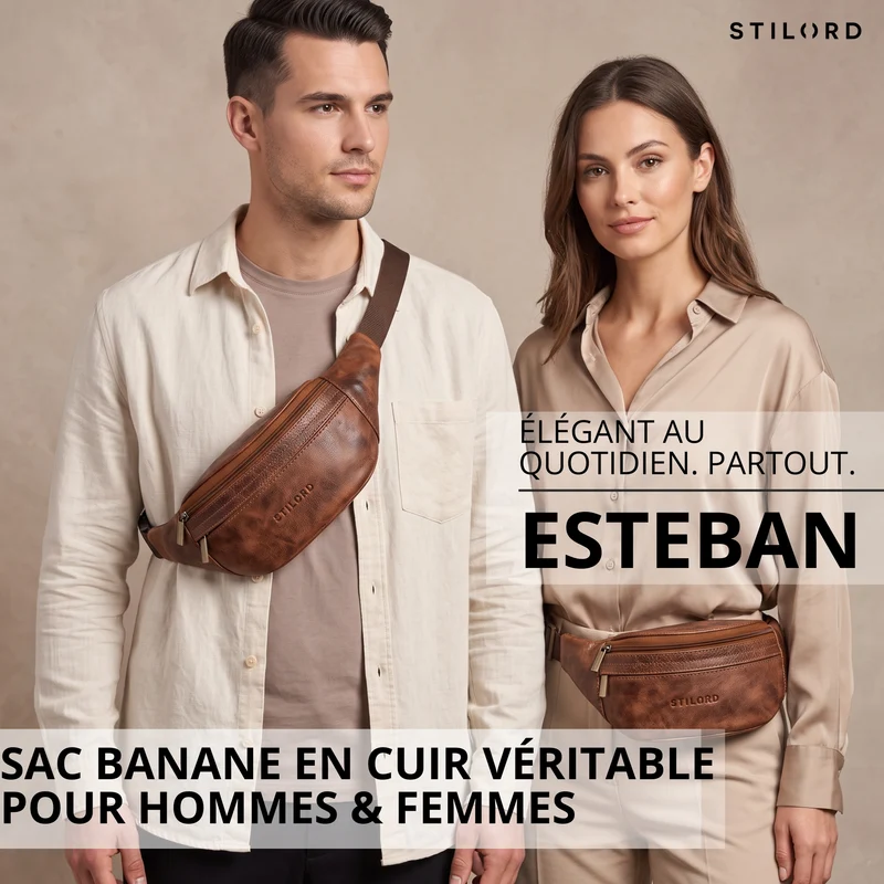 "Esteban" Gürteltasche Leder Herren & Damen