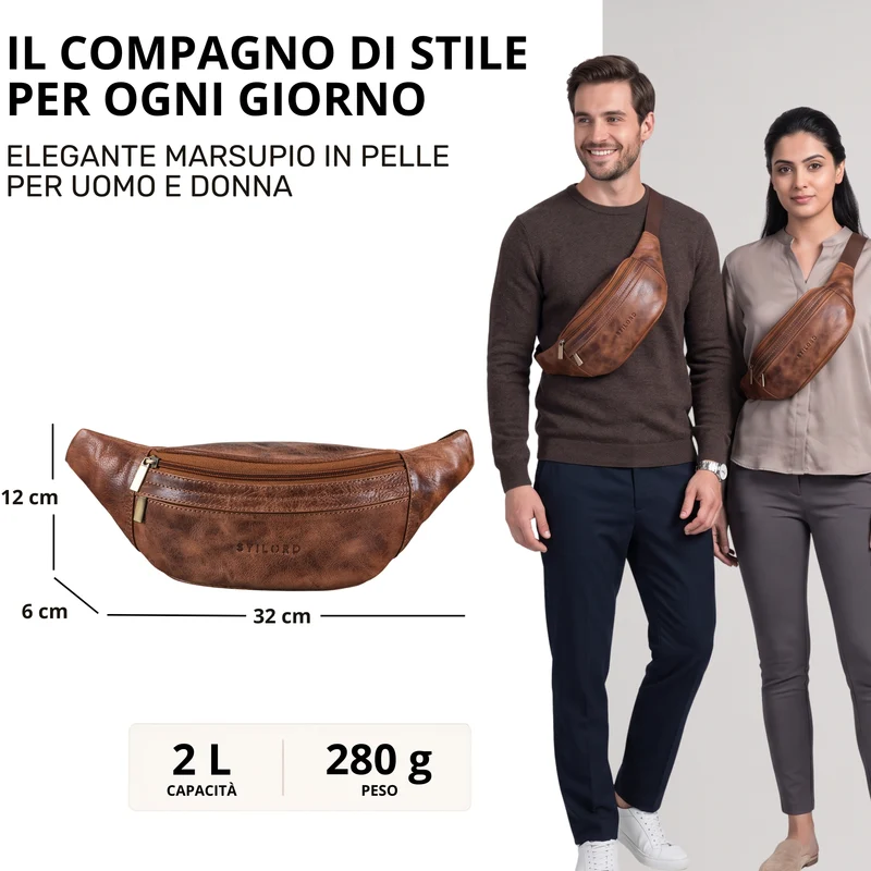 "Esteban" Gürteltasche Leder Herren & Damen