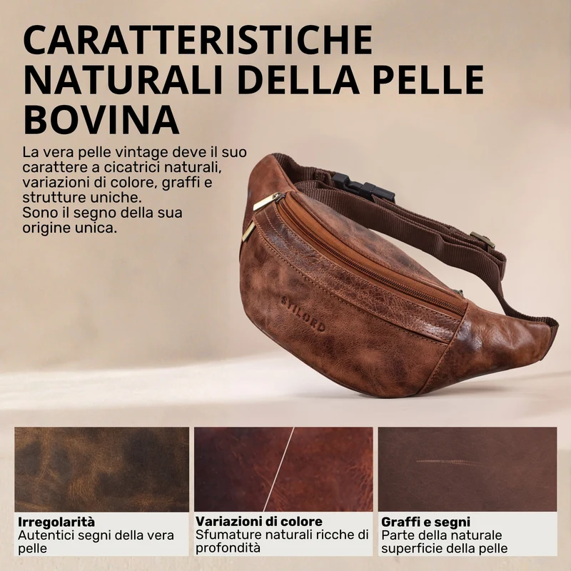"Esteban" Gürteltasche Leder Herren & Damen
