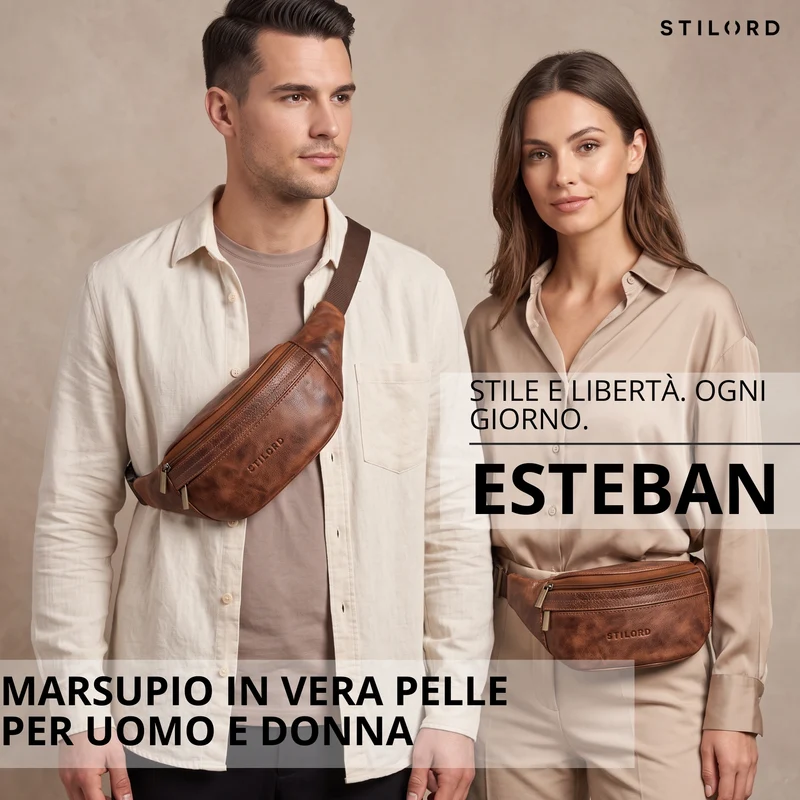 "Esteban" Gürteltasche Leder Herren & Damen