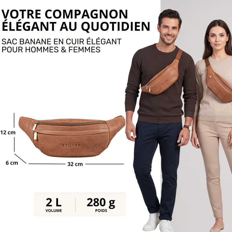 "Esteban" Gürteltasche Leder Herren & Damen