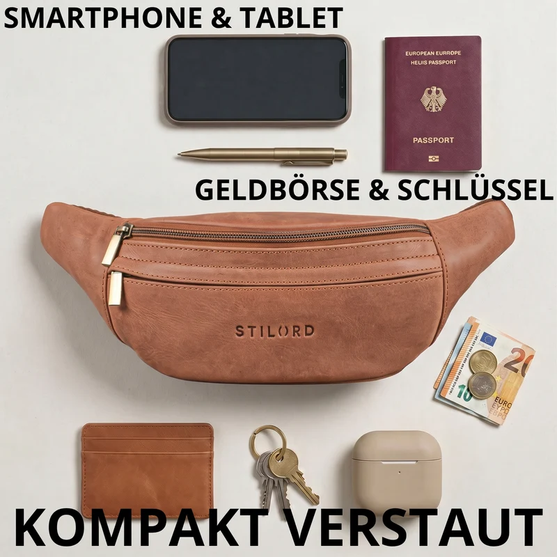 "Esteban" Gürteltasche Leder Herren & Damen