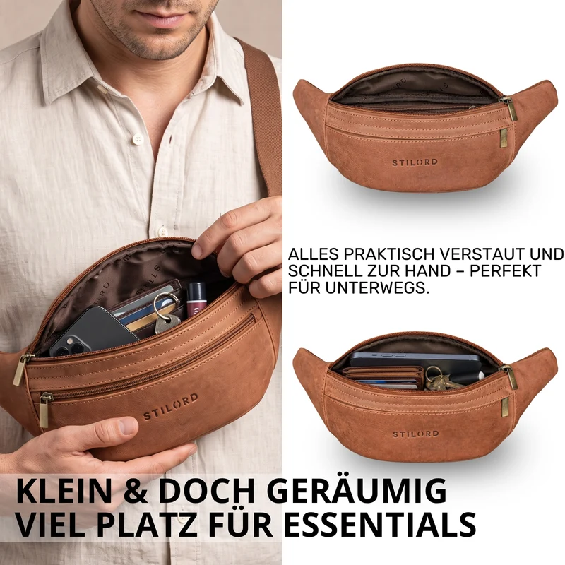 "Esteban" Gürteltasche Leder Herren & Damen
