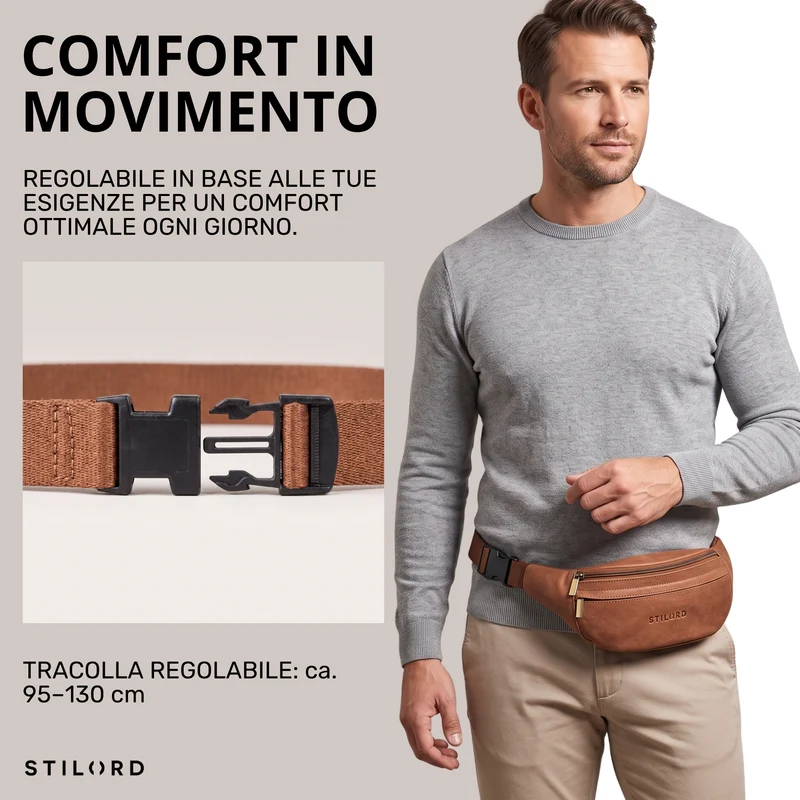 "Esteban" Gürteltasche Leder Herren & Damen