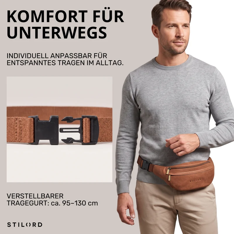 "Esteban" Gürteltasche Leder Herren & Damen