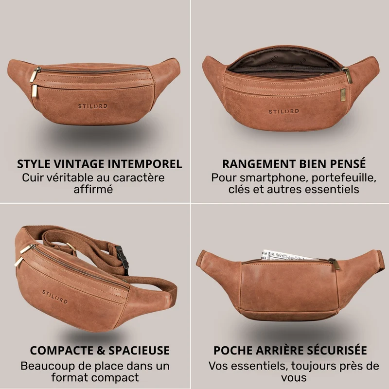 "Esteban" Gürteltasche Leder Herren & Damen