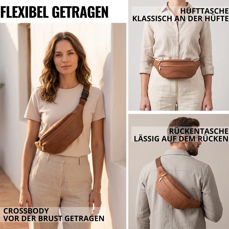 "Esteban" Gürteltasche Leder Herren & Damen