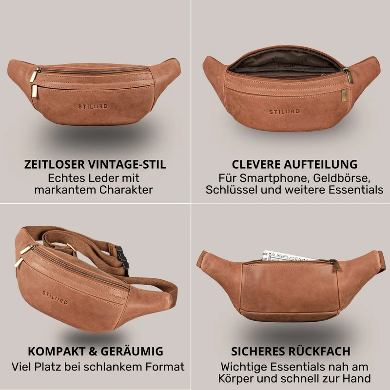 "Esteban" Gürteltasche Leder Herren & Damen