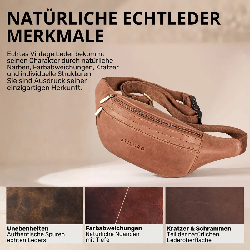 "Esteban" Gürteltasche Leder Herren & Damen