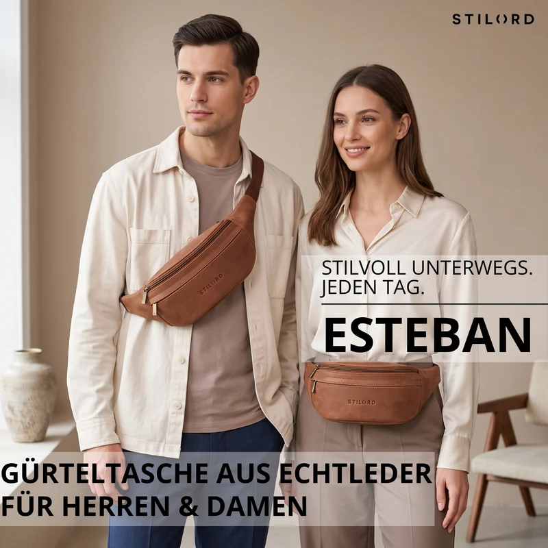 "Esteban" Gürteltasche Leder Herren & Damen