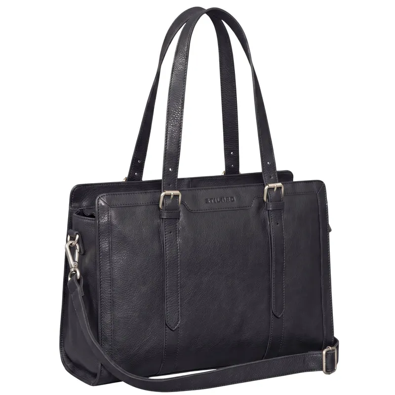 "Evelina" Elegante Leder Shopper Damen Groß 15,6 Zoll - 16 Zoll Laptop