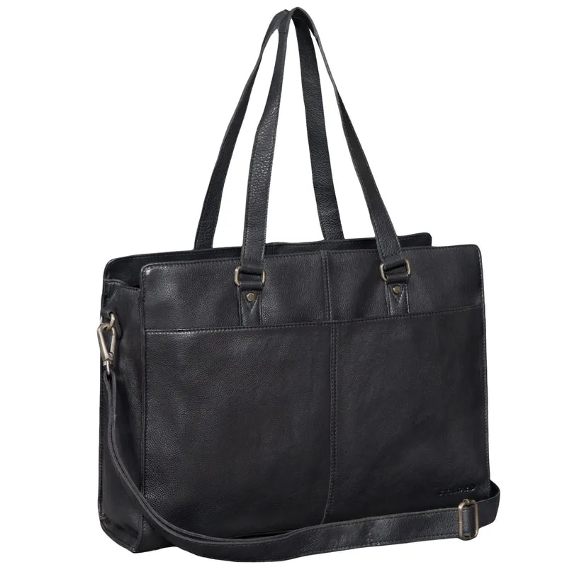 "Andrea" Shopper Tasche Damen Leder groß mit Laptopfach 15,6-16 Zoll