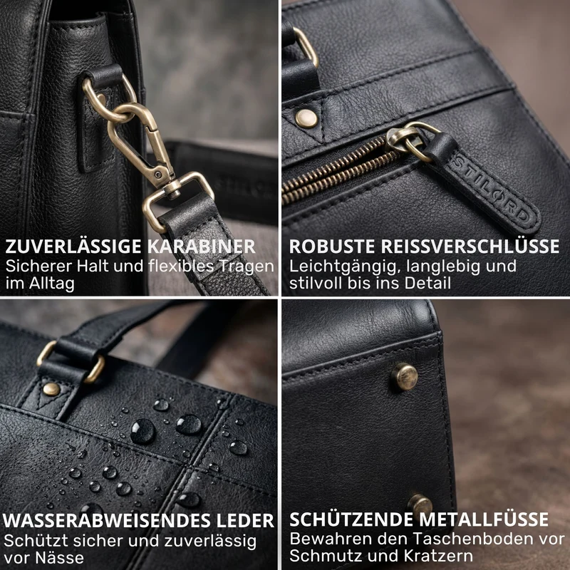 "Andrea" Shopper Tasche Damen Leder groß mit Laptopfach 15,6-16 Zoll