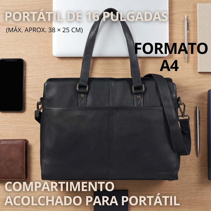 "Andrea" Shopper Tasche Damen Leder groß mit Laptopfach 15,6-16 Zoll