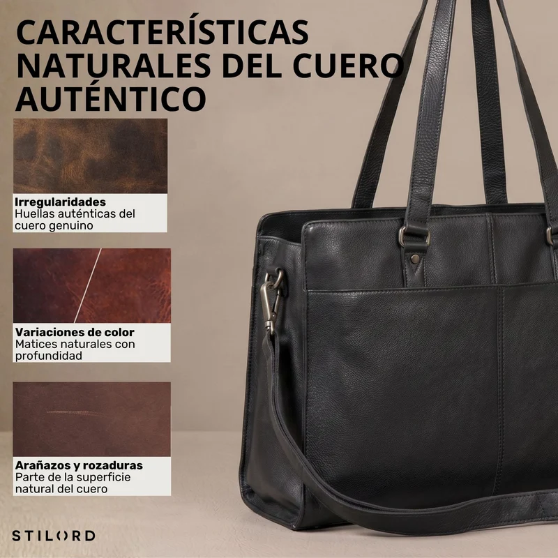 "Andrea" Shopper Tasche Damen Leder groß mit Laptopfach 15,6-16 Zoll