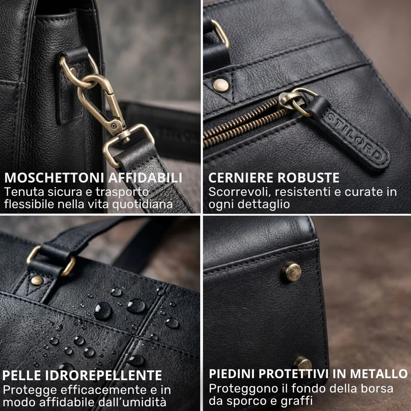 "Andrea" Shopper Tasche Damen Leder groß mit Laptopfach 15,6-16 Zoll