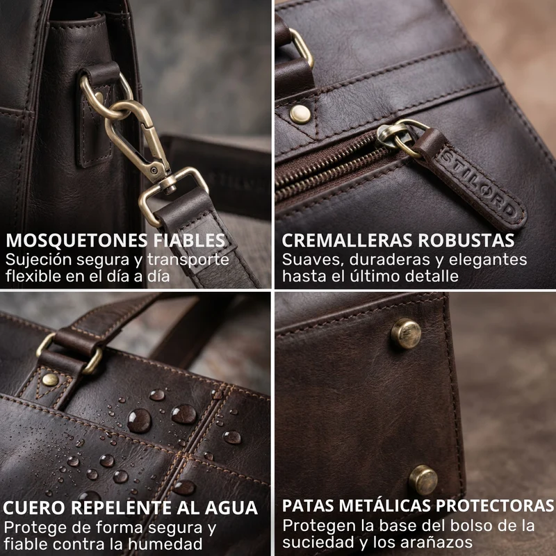 "Andrea" Shopper Tasche Damen Leder groß mit Laptopfach 15,6-16 Zoll