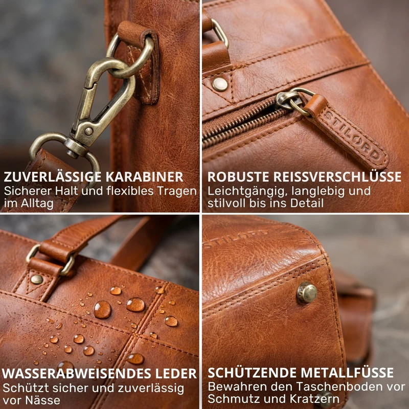 "Andrea" Shopper Tasche Damen Leder groß mit Laptopfach 15,6-16 Zoll