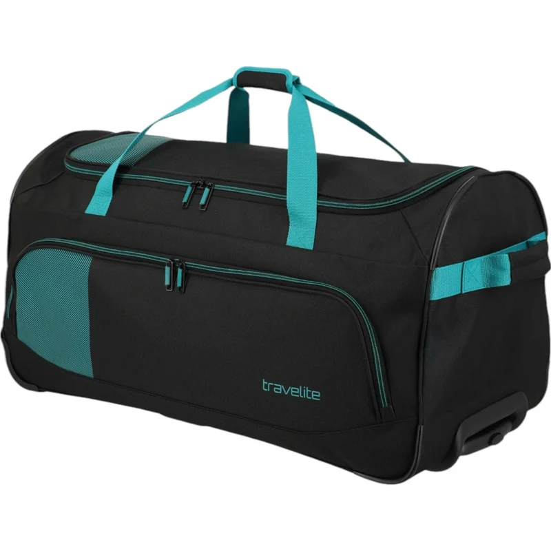 Travelite Basics Fresh Rollenreisetasche 71 cm -schwarz/petrol