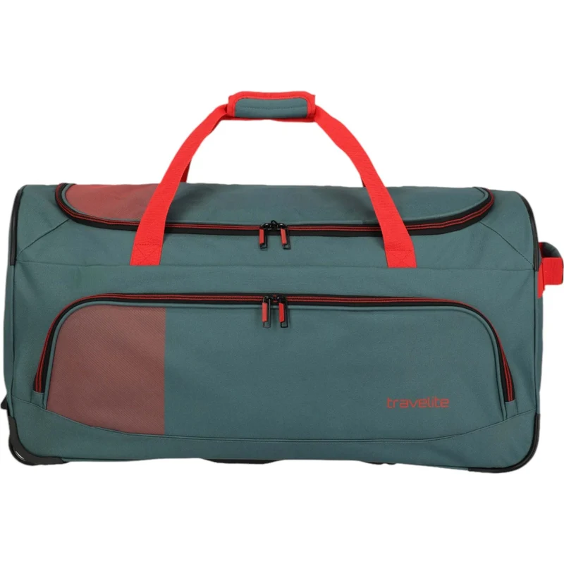 Travelite Basics Fresh Rollenreisetasche 71 cm -Grün/Orange