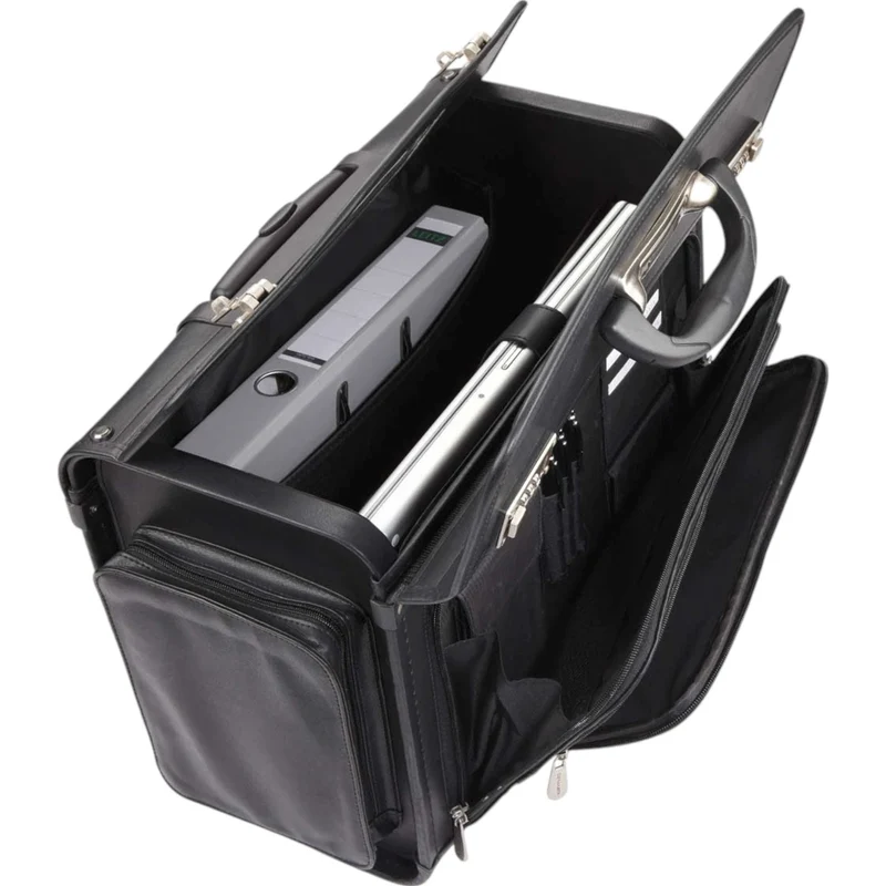 Dermata Pilotenkoffer auf Rollen 48 cm -schwarz