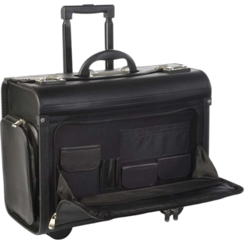 Dermata Pilotenkoffer auf Rollen 48 cm -schwarz